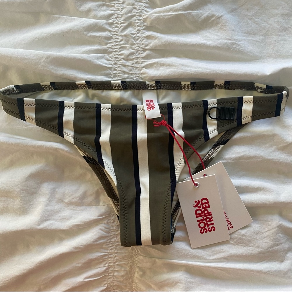 Solid and striped bikini bottoms